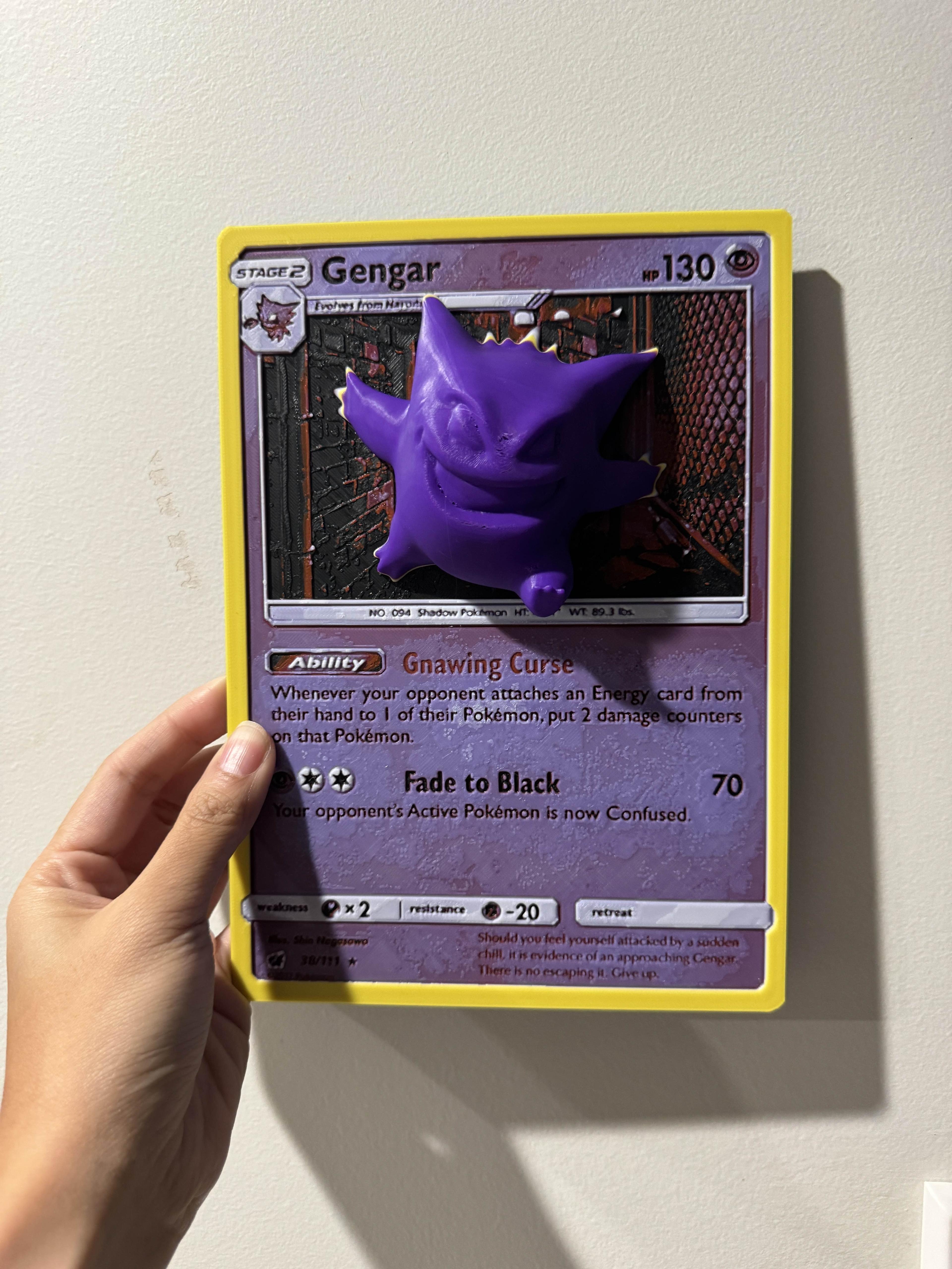 Oversized Gengar Pokemon Card - Hueforge Hybrid 3d model