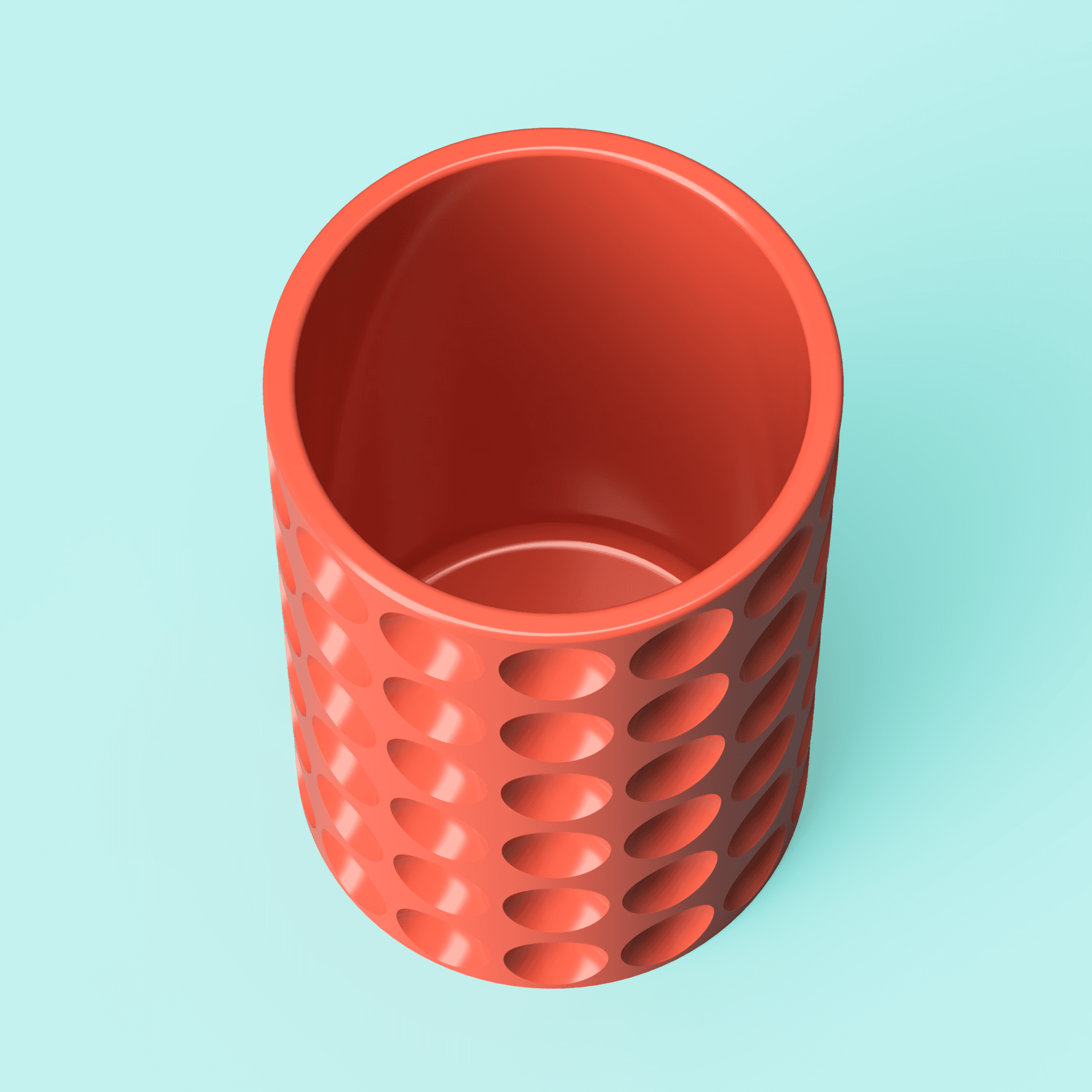 Concave Faceted Pen Cup 3d model