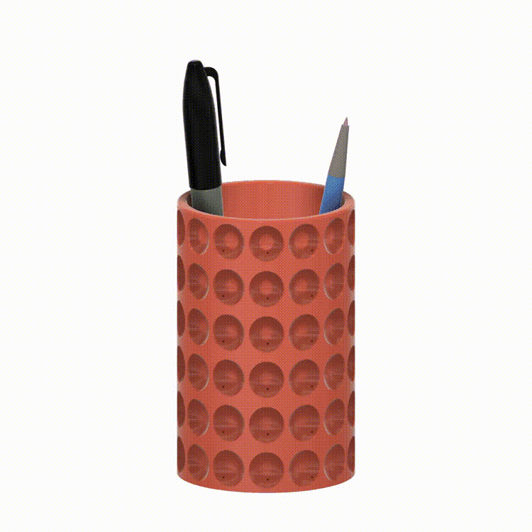 Concave Faceted Pen Cup 3d model