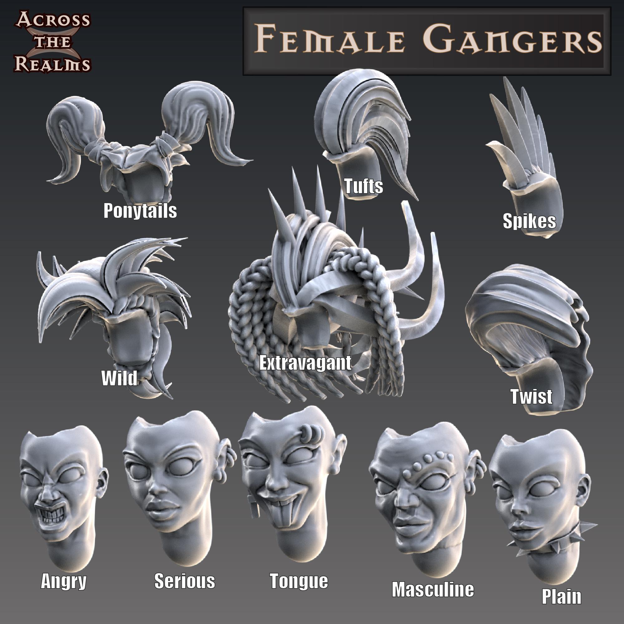 Female Gangers - modular 3d model