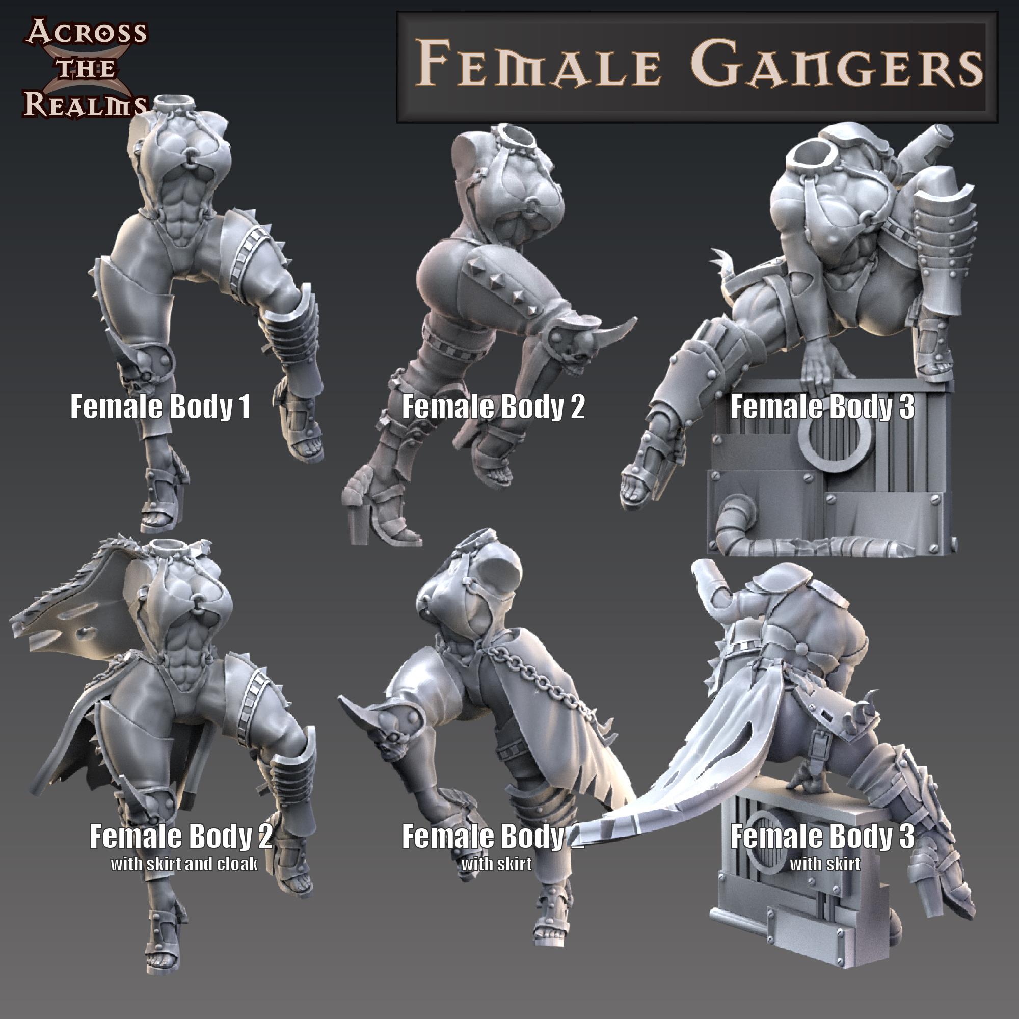 Female Gangers - modular 3d model