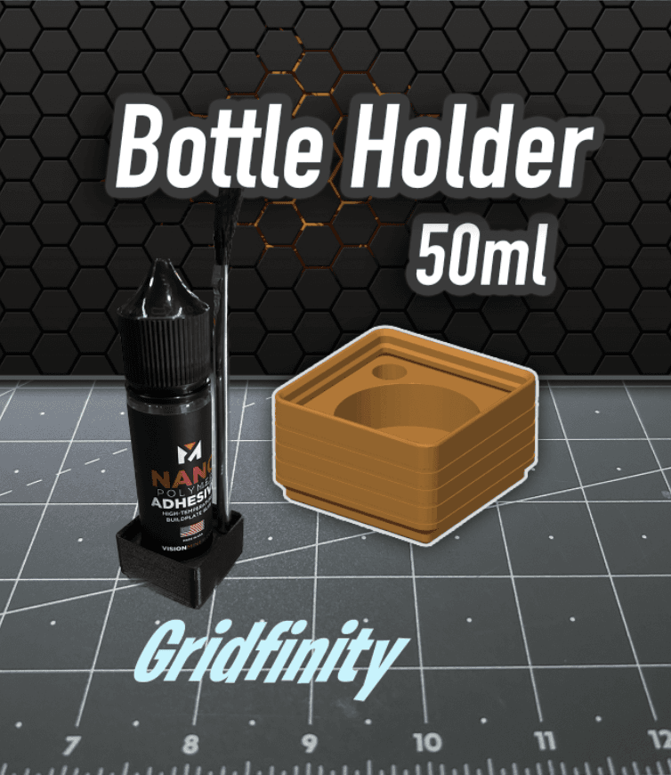 Gridfinity Bottle Holder 50ml w/Brush - 3D model by K2_Kevin on Thangs