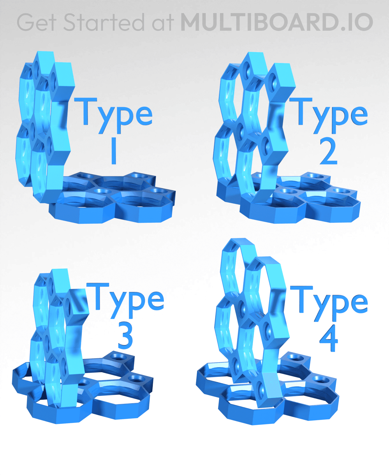 Type 1, Small Thread Holes, 1x1 Outside Bracket 3d model