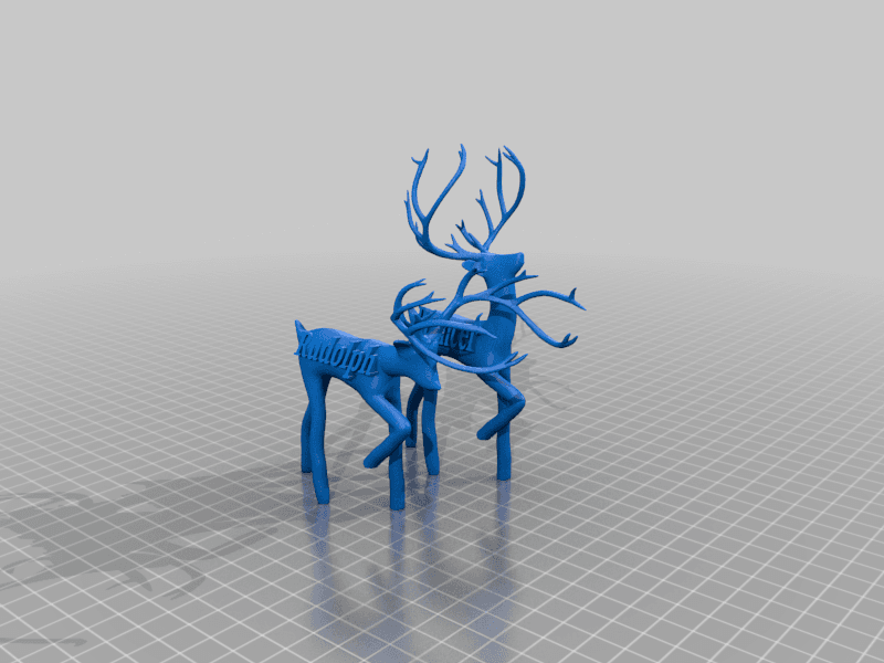 Two reindeer‘s tree decorations  3d model