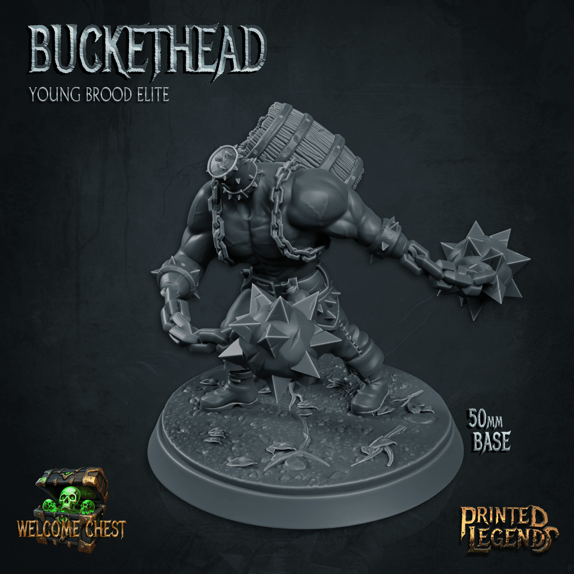 Buckethead 02 (50mm Base) 3d model