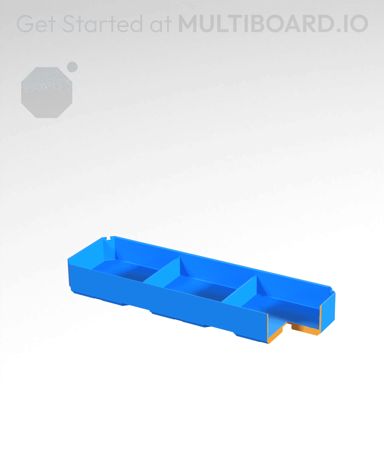 3x1x0.5 - Divided Bin - Multibin Insert 3d model