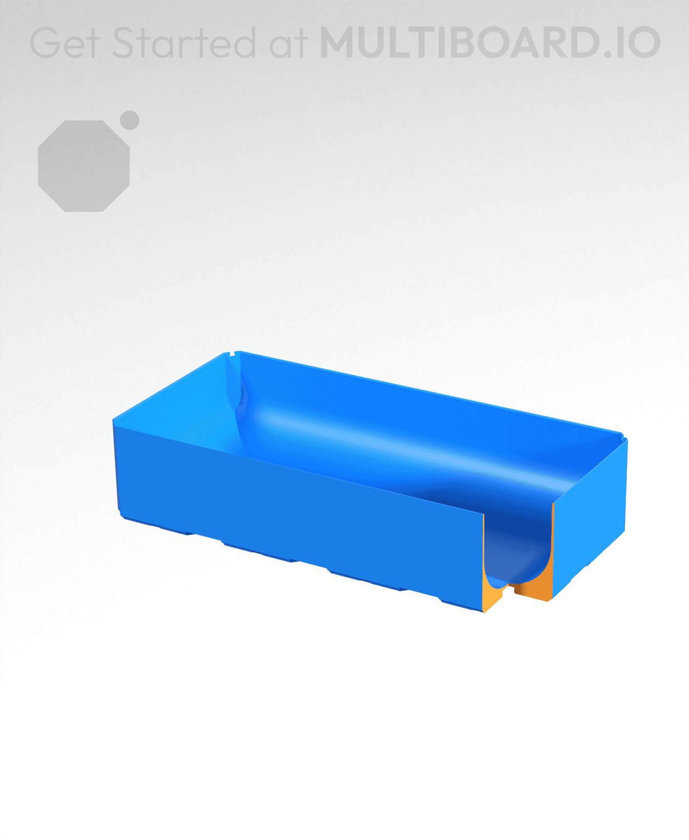 4x2x1 - Full Curved Bin - Multibin Insert 3d model