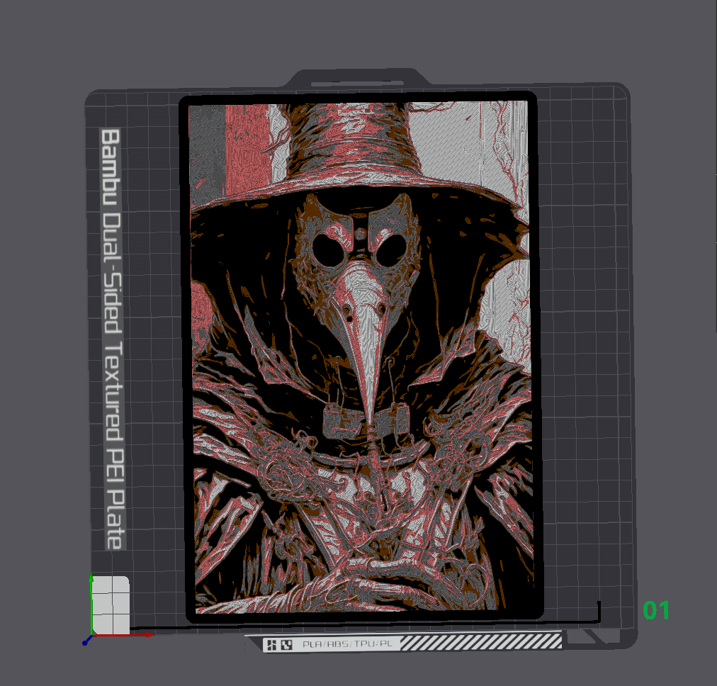 Steampunk Plague Doctor - Hueforge Print 3d model