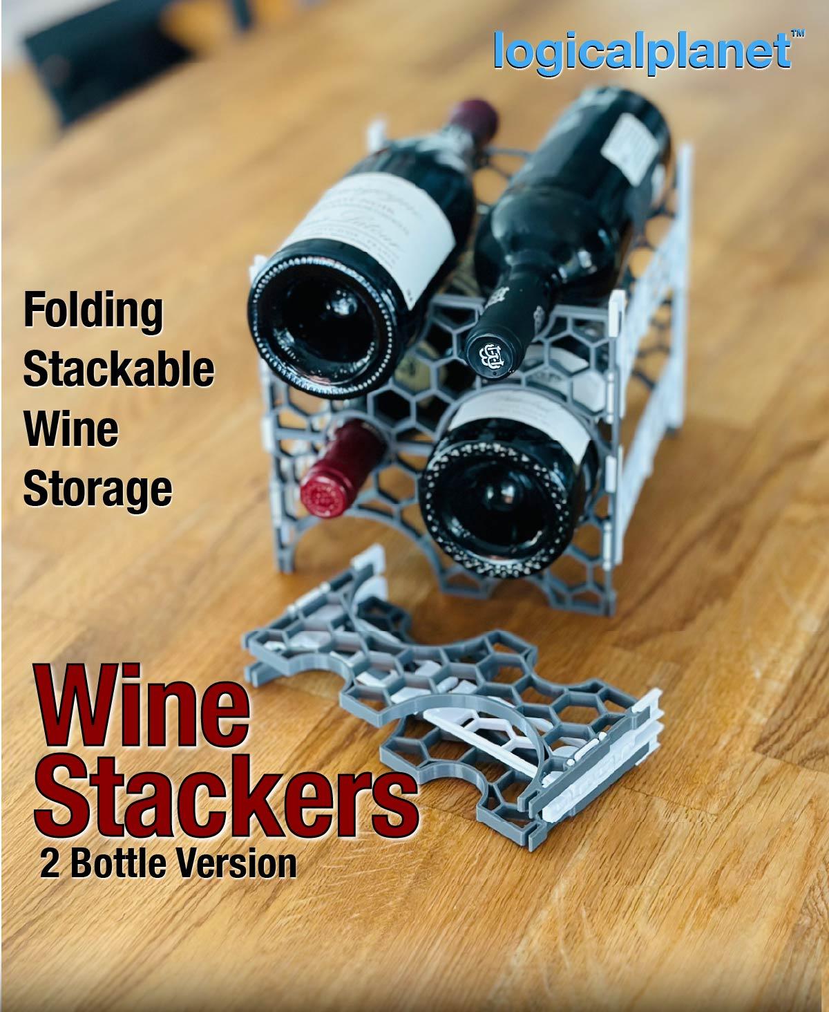 Wine Stackers, 2-Bottle per Layer Version 3d model