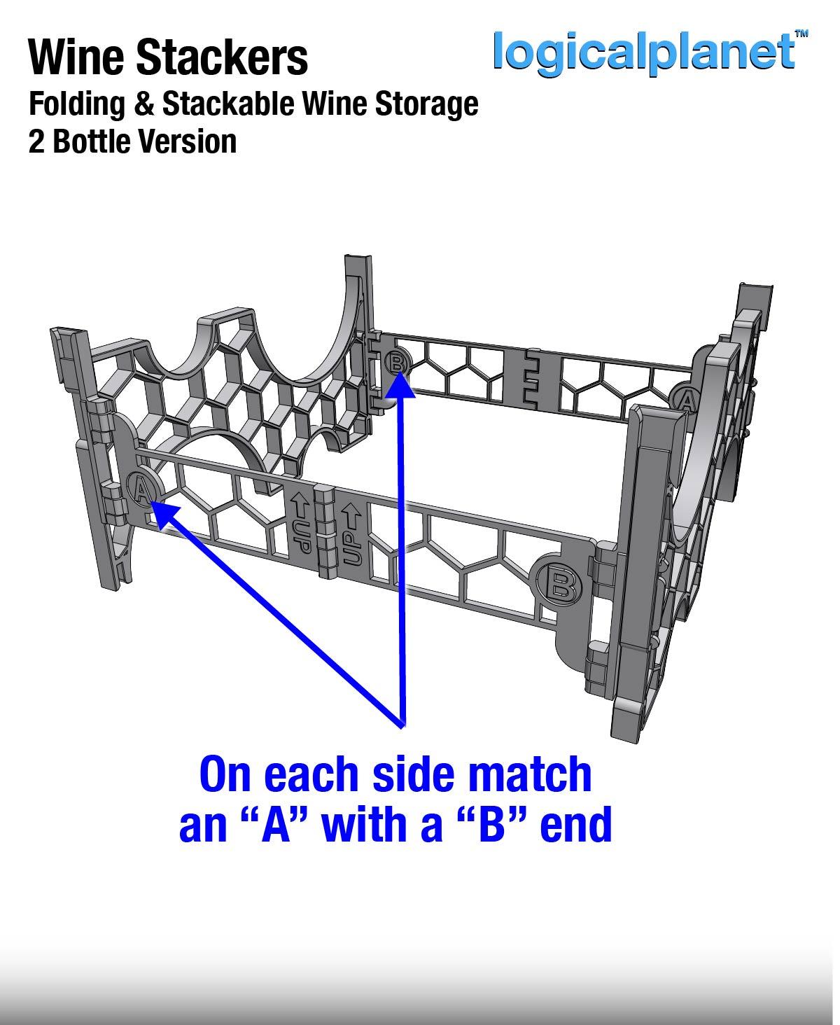 Wine Stackers, 2-Bottle per Layer Version 3d model