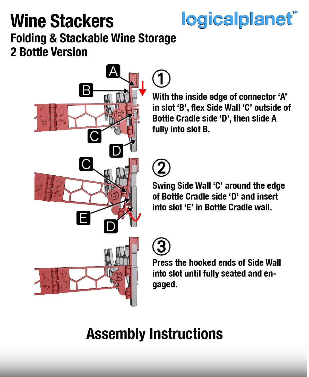 Wine Stackers, 2-Bottle per Layer Version 3d model