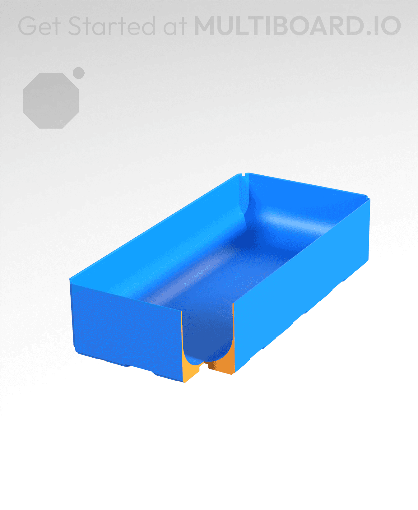 2x4x1 - Full Curved Bin - Multibin Insert 3d model