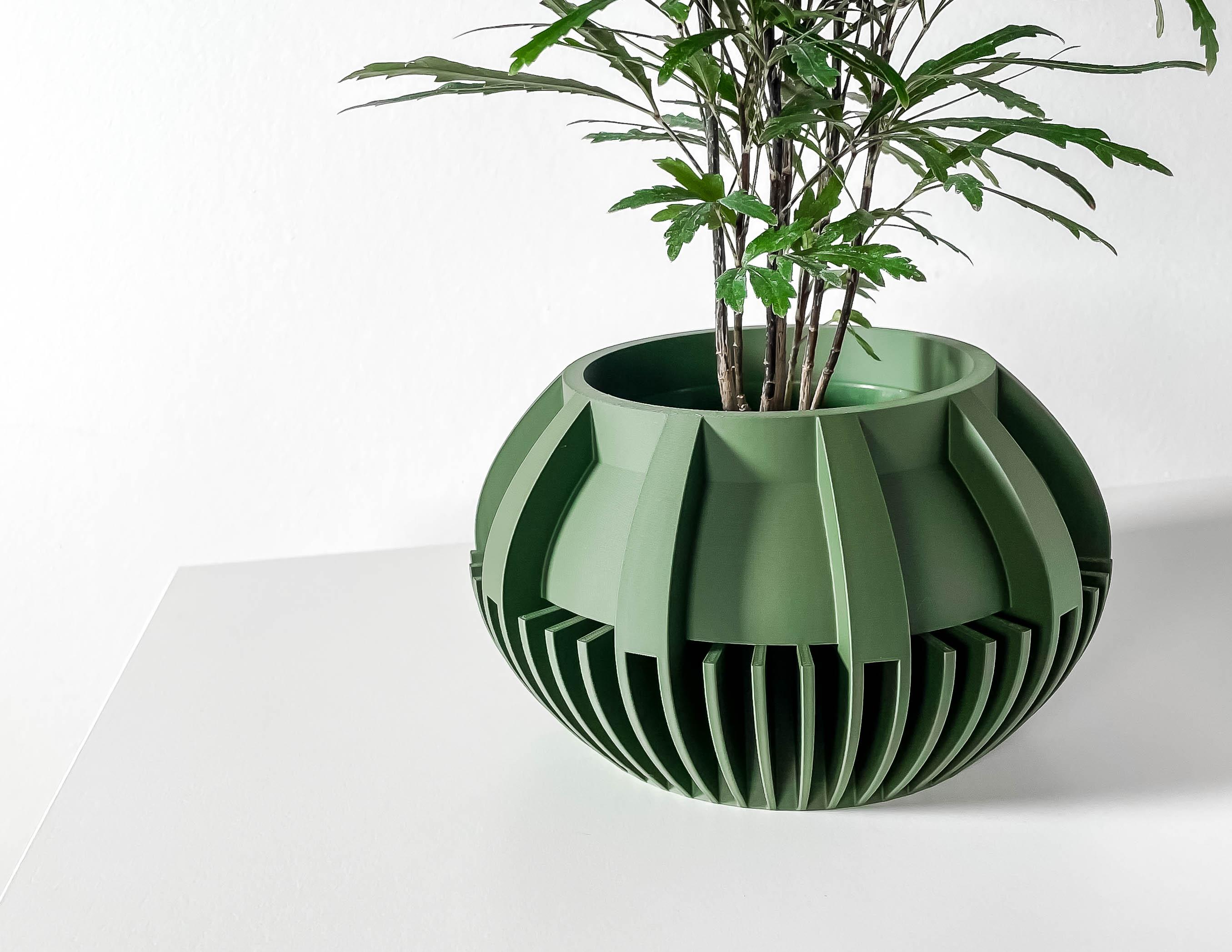 The Loso Planter Pot with Drainage Tray & Stand | Modern and Unique Home Decor for Plants 3d model