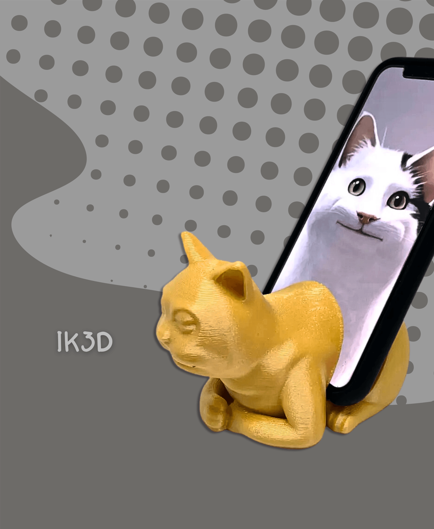 Sleepy Cat Meme Phone Holder 3d model