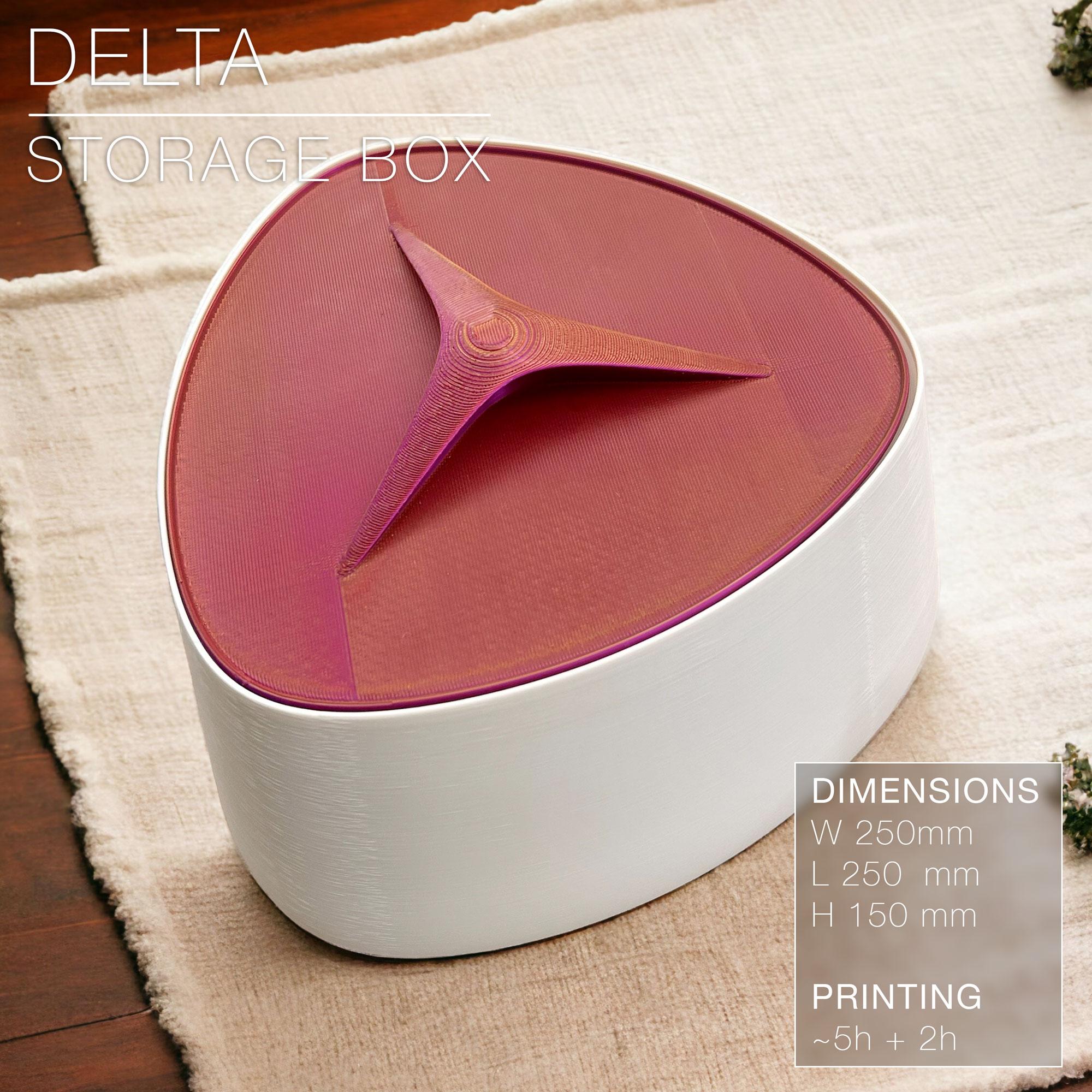 DELTA STORAGE BOX | with lid and dividers 3d model