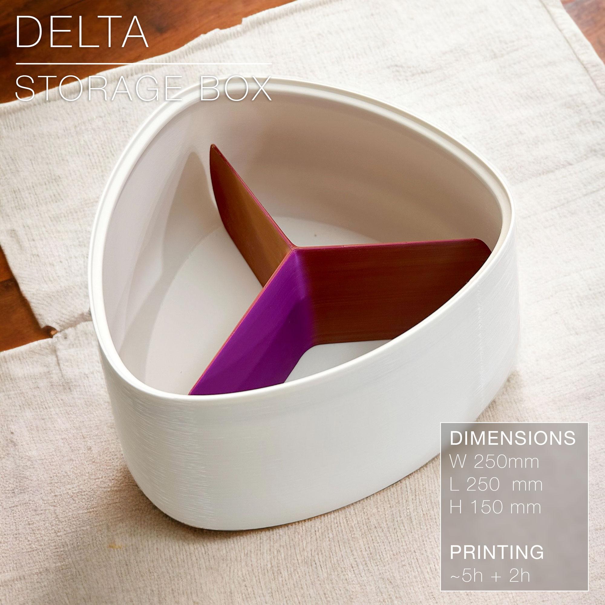 DELTA STORAGE BOX | with lid and dividers 3d model