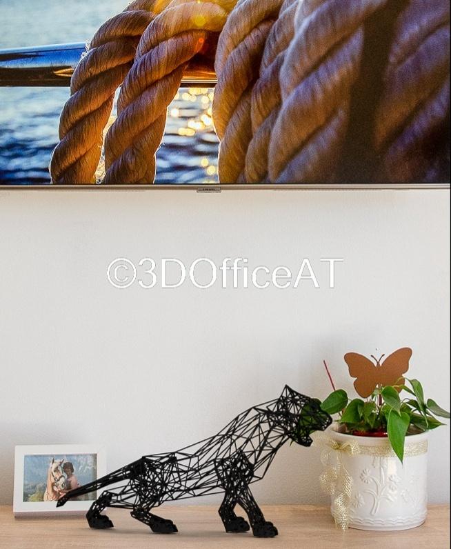 Jaguar Wire Art - Jaguar in living room - 3d model
