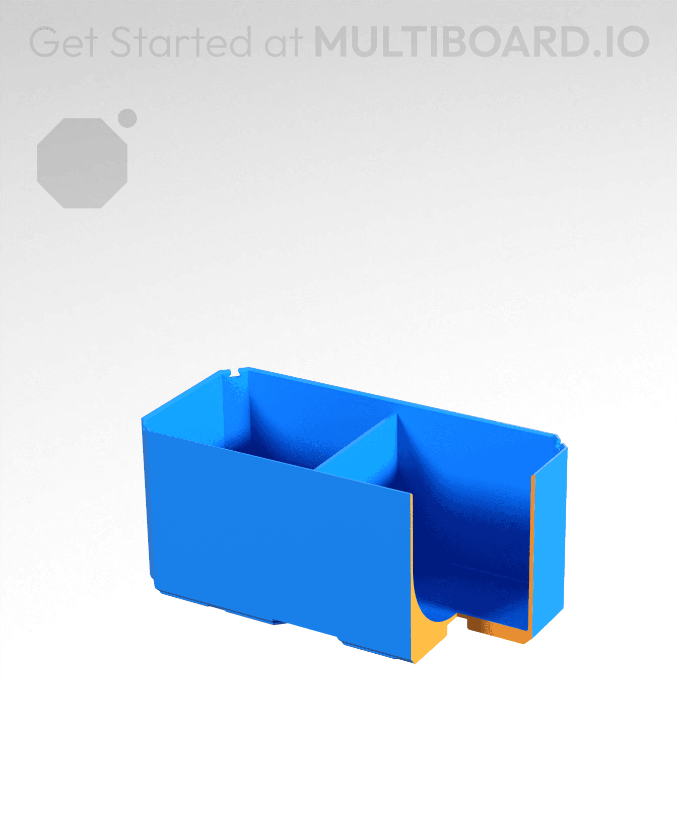 2x1x1 - Curved - Divided Bin - Multibin Insert 3d model