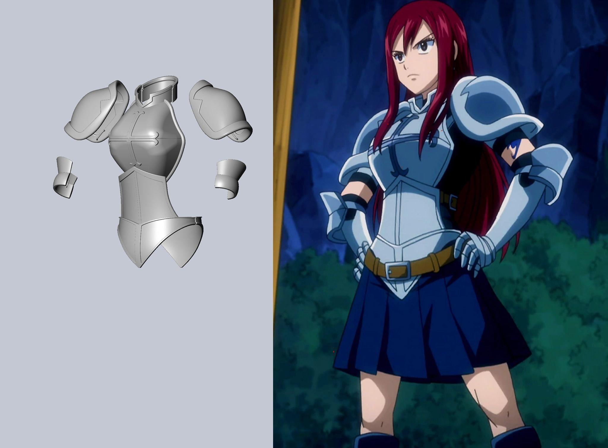 Fairy Tail Erza Scarlet Heart Kreuz Armor Set 3d model