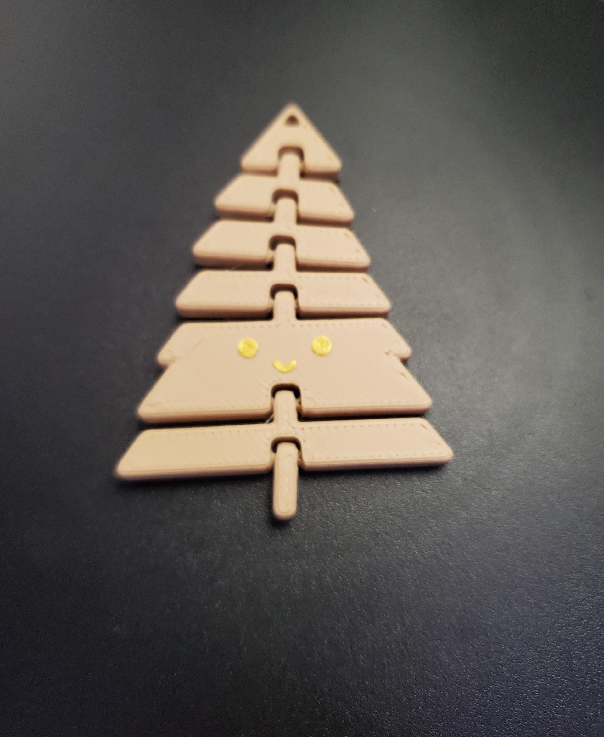 Articulated Kawaii Christmas Tree Keychain - Print in place fidget toy - 3mf - polyterra peanut - 3d model
