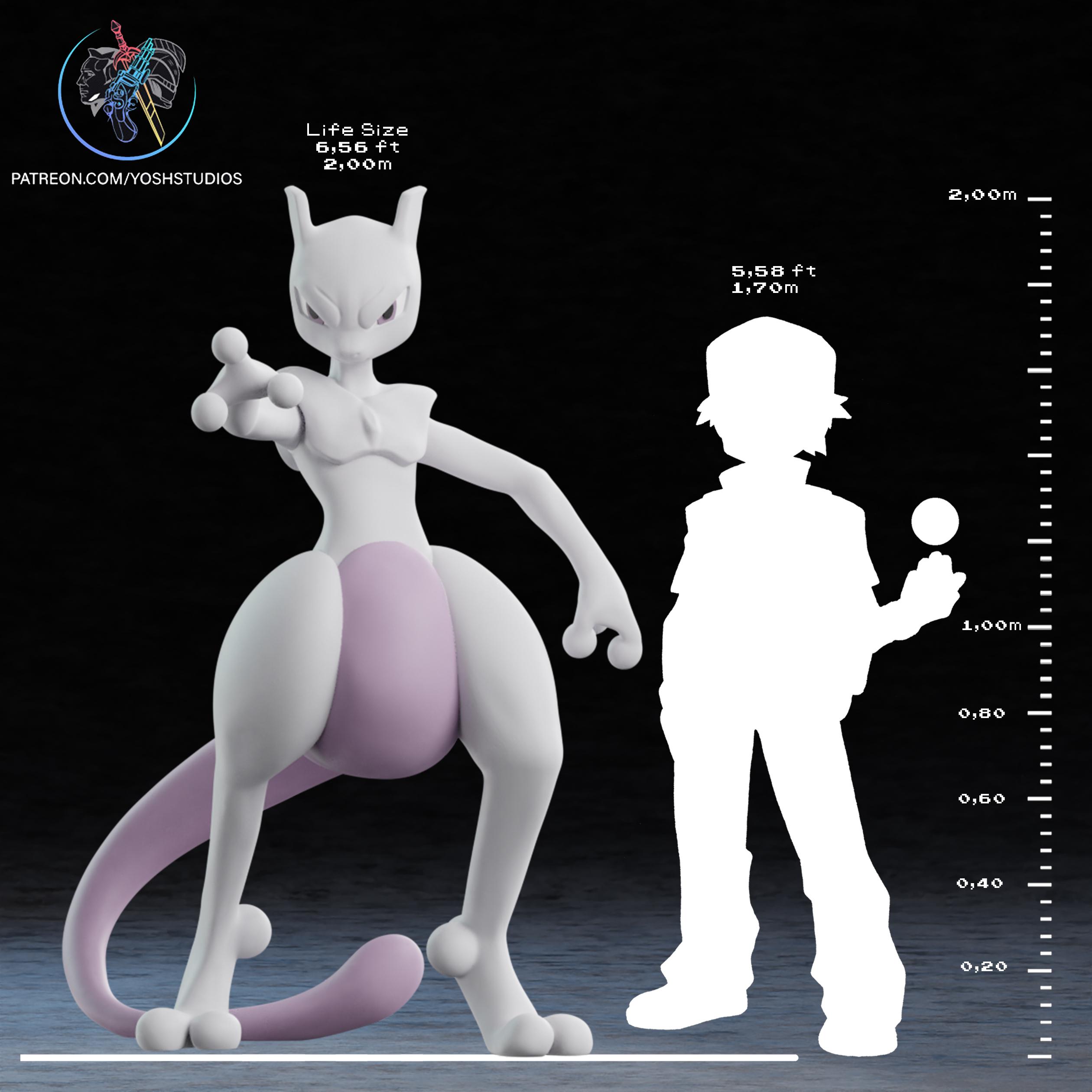 Life Sized Mewtwo 3D Printer File STL 3d model