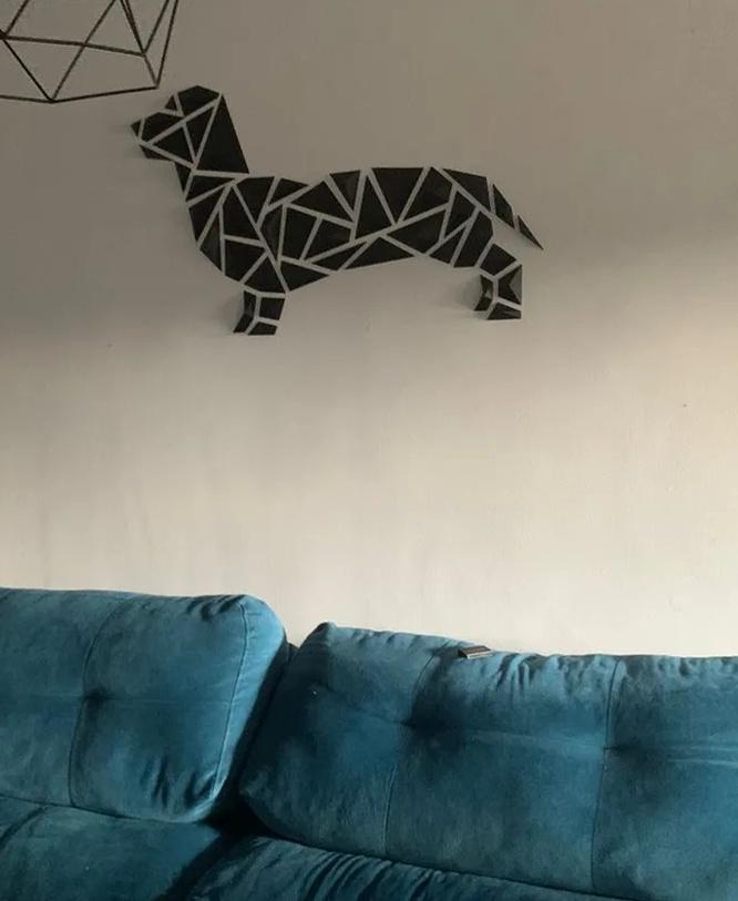 “Dachshund style” - Geometric dog wall art 3d model