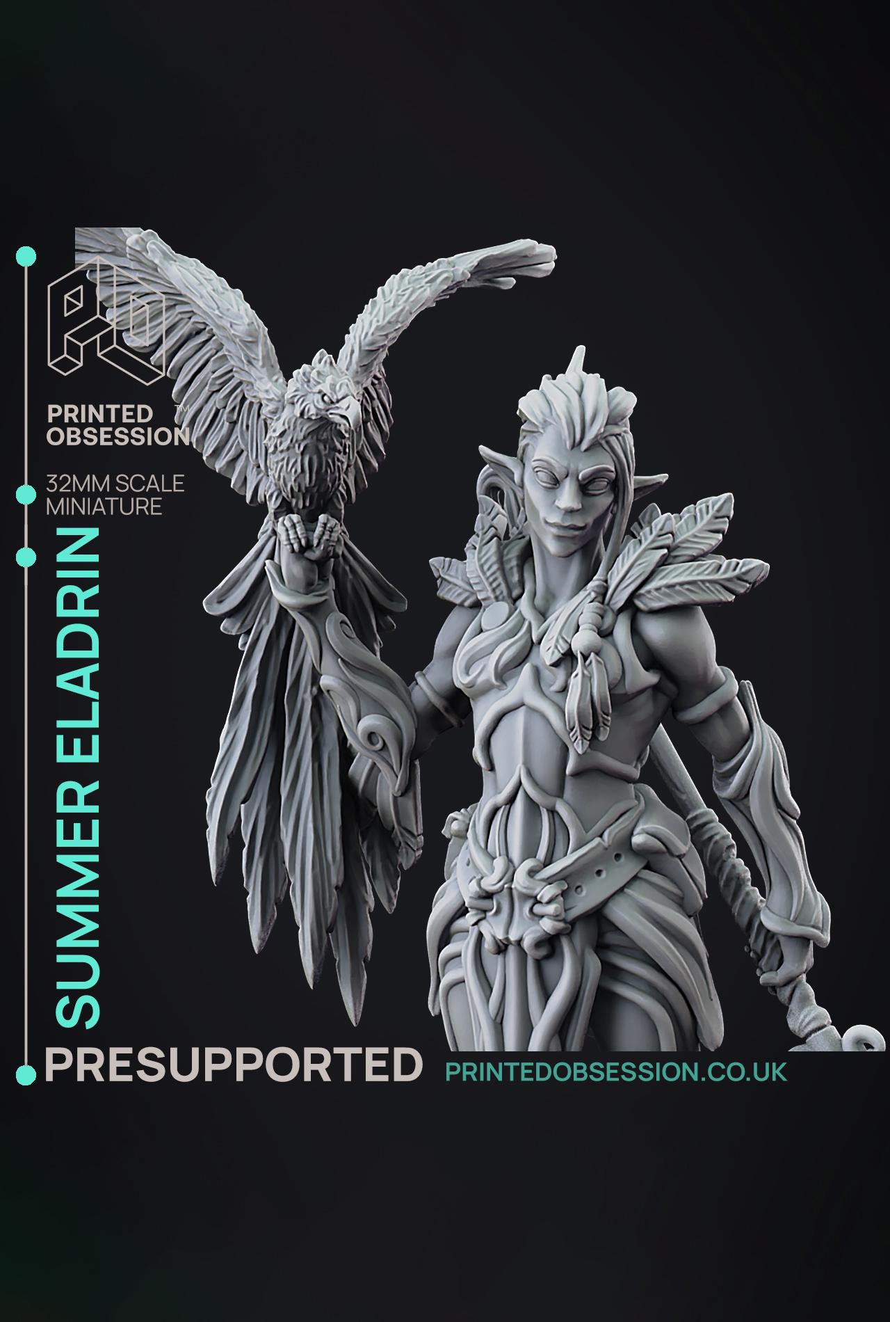 Summer Eladrin - Faywild Vs Shadowfell 2 - PRESUPPORTED - Illustrated and Stats - 32mm scale			 3d model