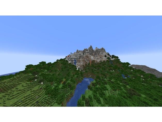 Minecraft Mountain Island 3d model
