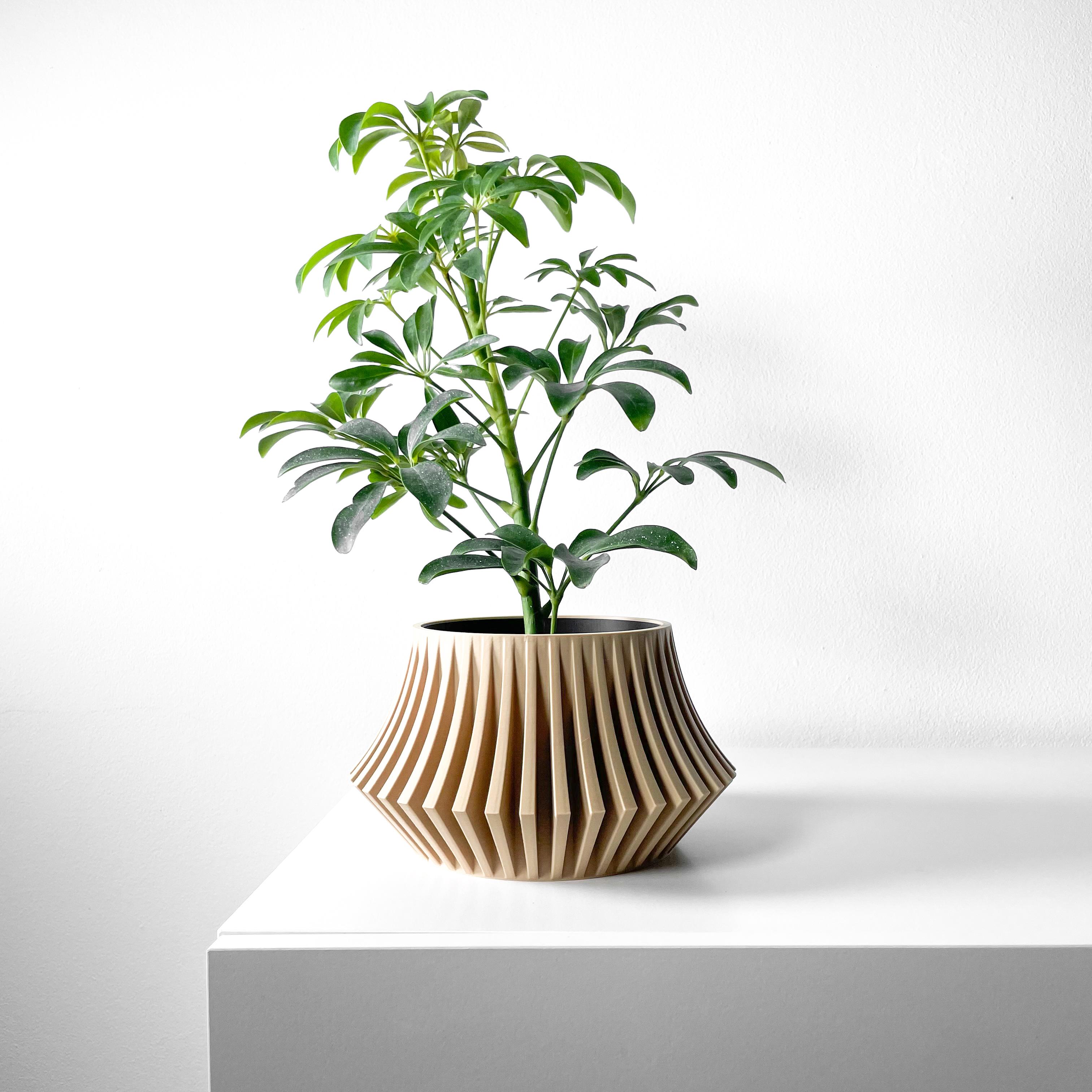 The Jasen Planter Pot with Drainage Tray & Stand Included | Modern and Unique Home Decor 3d model