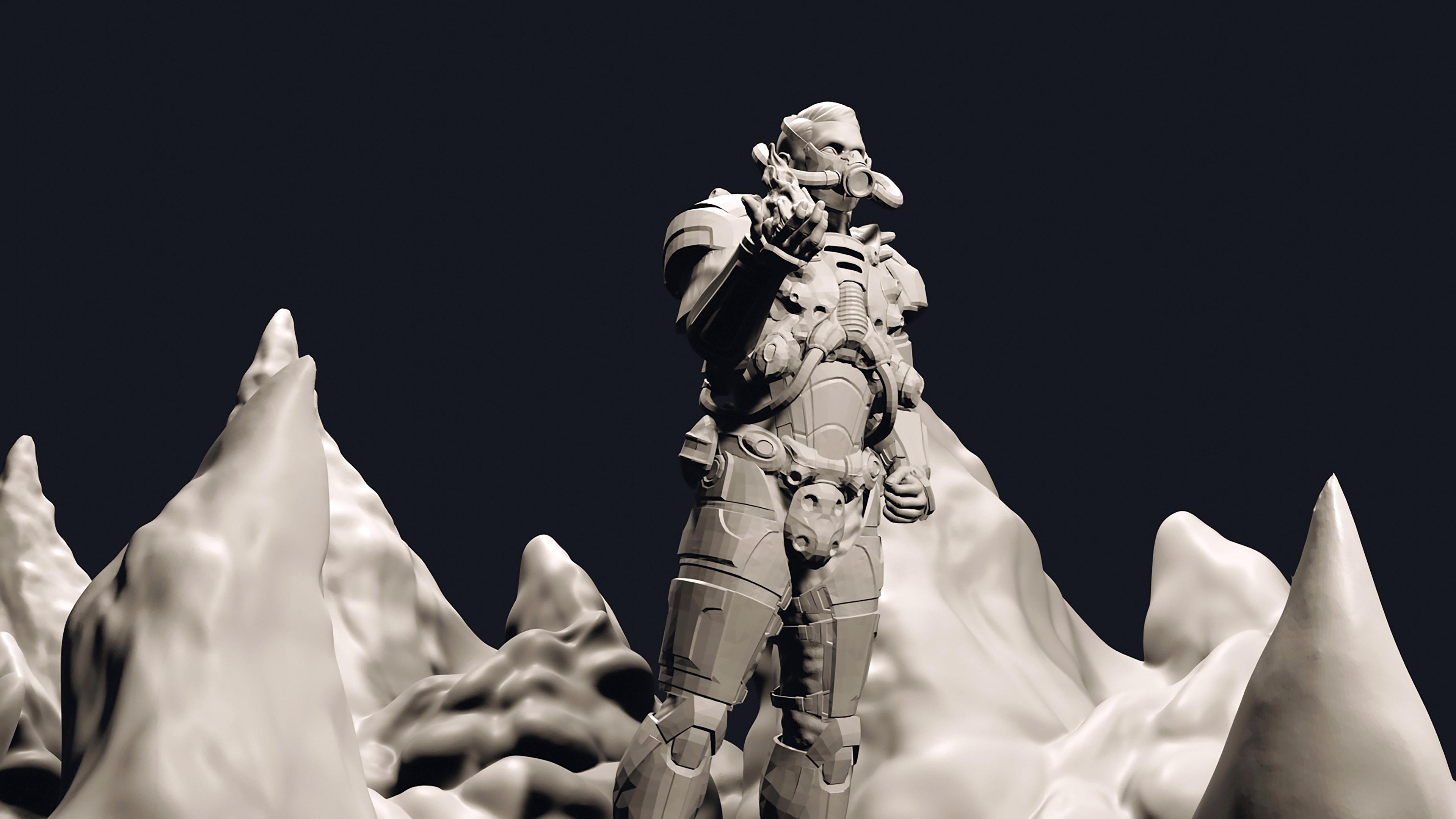 SCIFI - Human Man Soldier power in the hand 1.stl 3d model