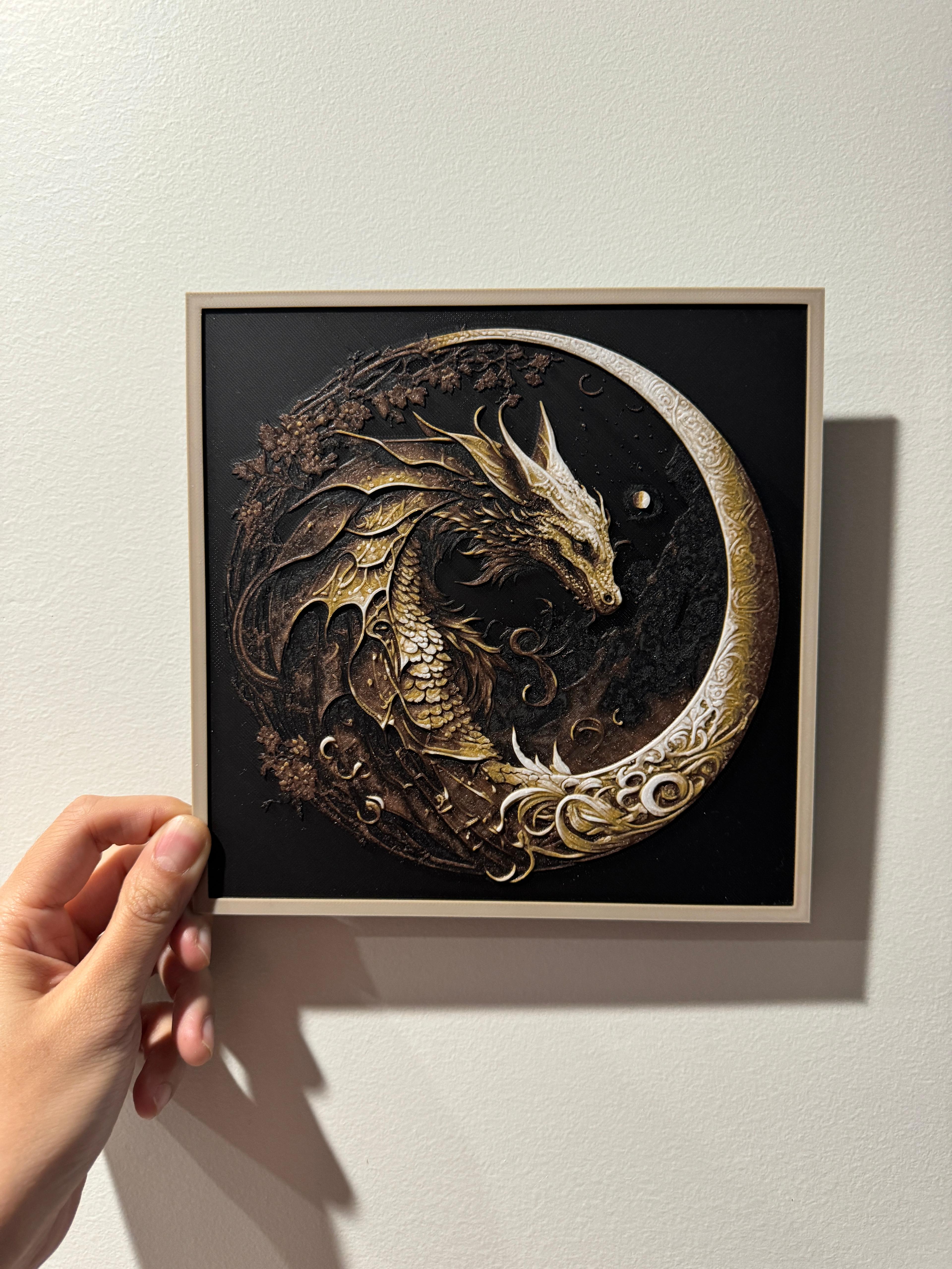 Moon Dragon - HueForge Print 3d model