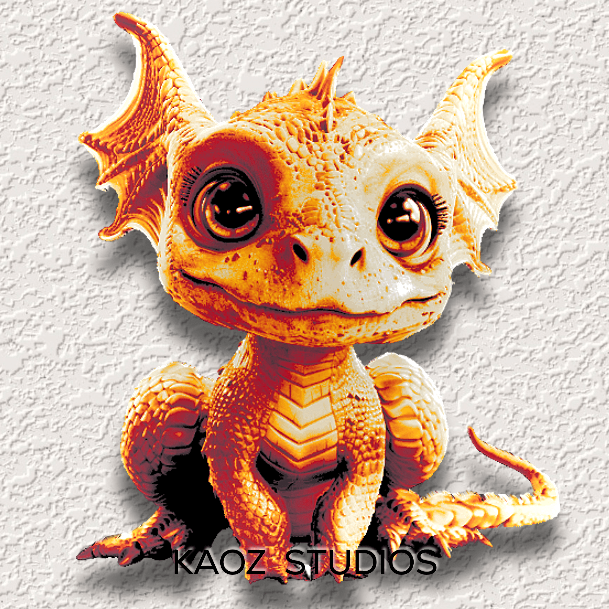 Baby Fire Dragon Elemental Dragon Decoration Full Color Print Decor 3d model