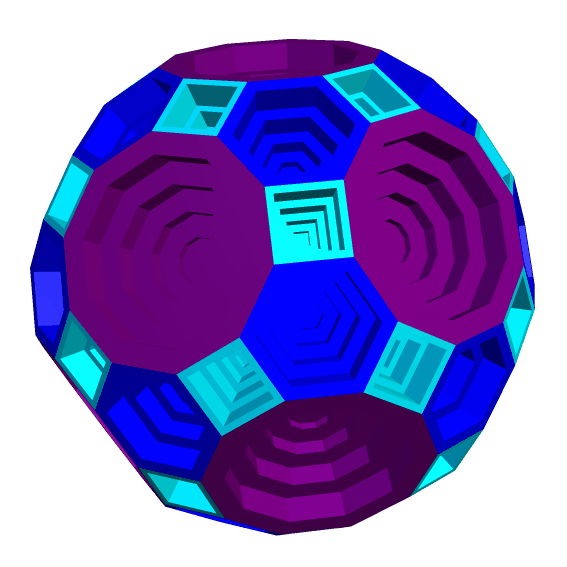 TOPOGRAPHIC TRUNCATED ICOSIDODECAHEDRON 1 3d model