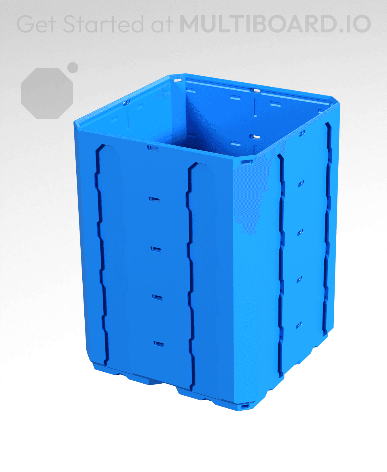 2x2x2.5 - Topped Multipoint Rail - Multibin Shell 3d model