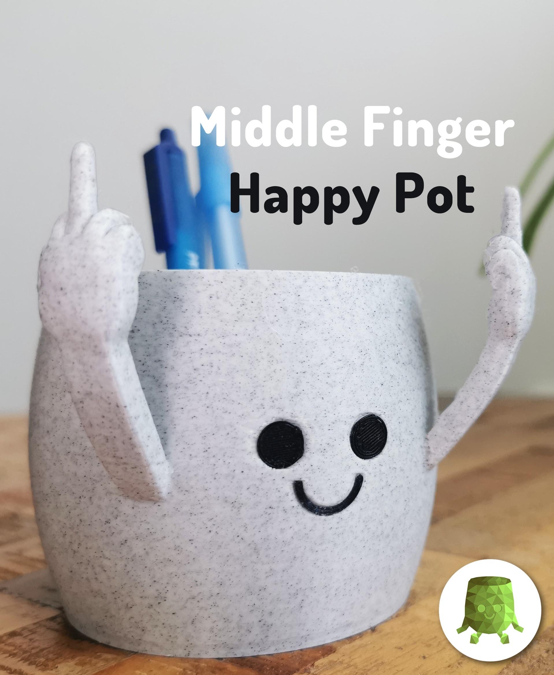 Funny Plant Pots - This happy little pot will remind you with a gesture to water the plants! - 3d model