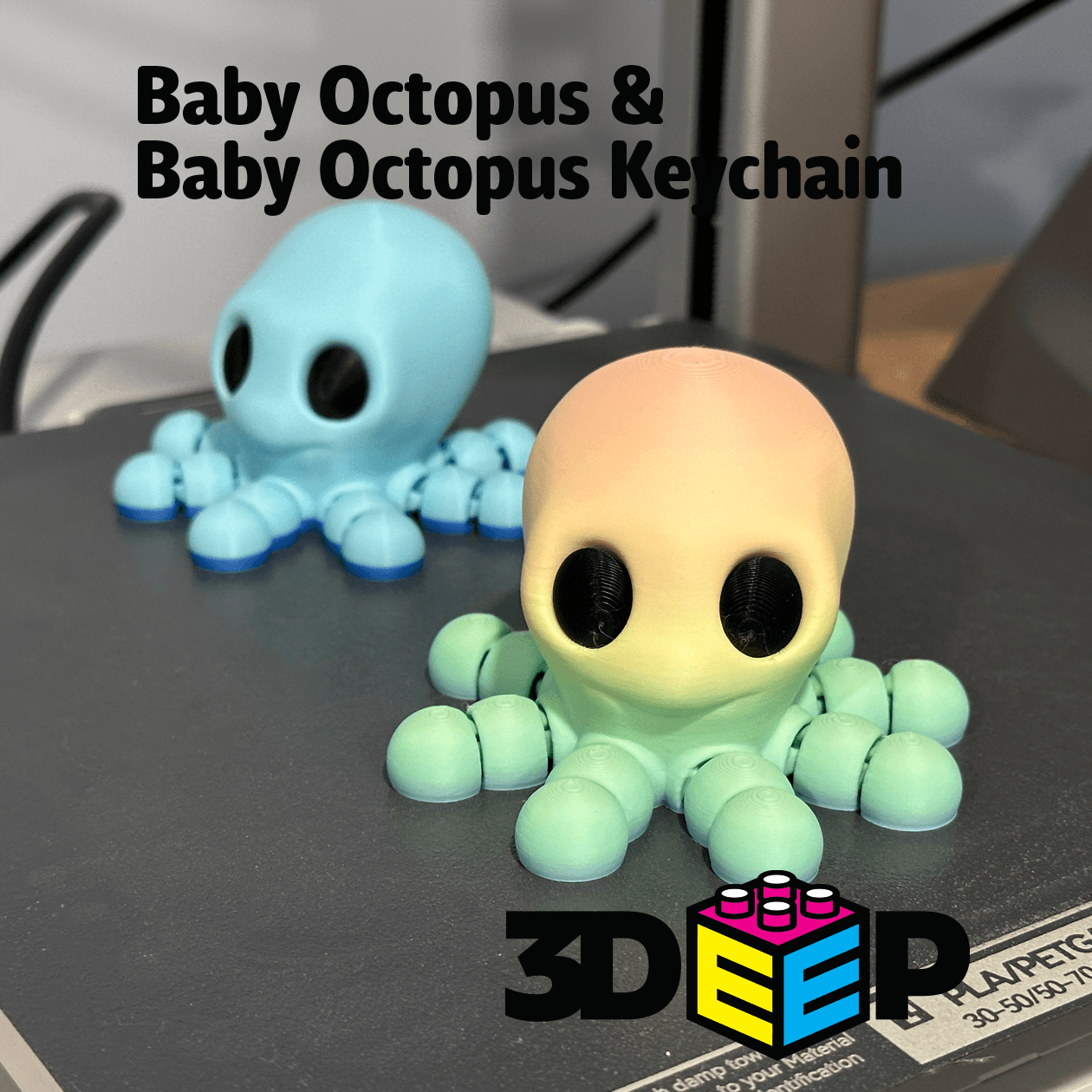 Baby Octopus - Print in place - No supports 3d model