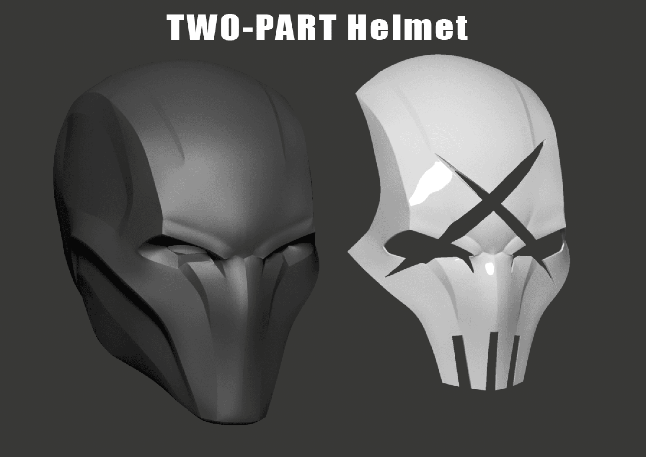 Red X Mask Helmet 3d model