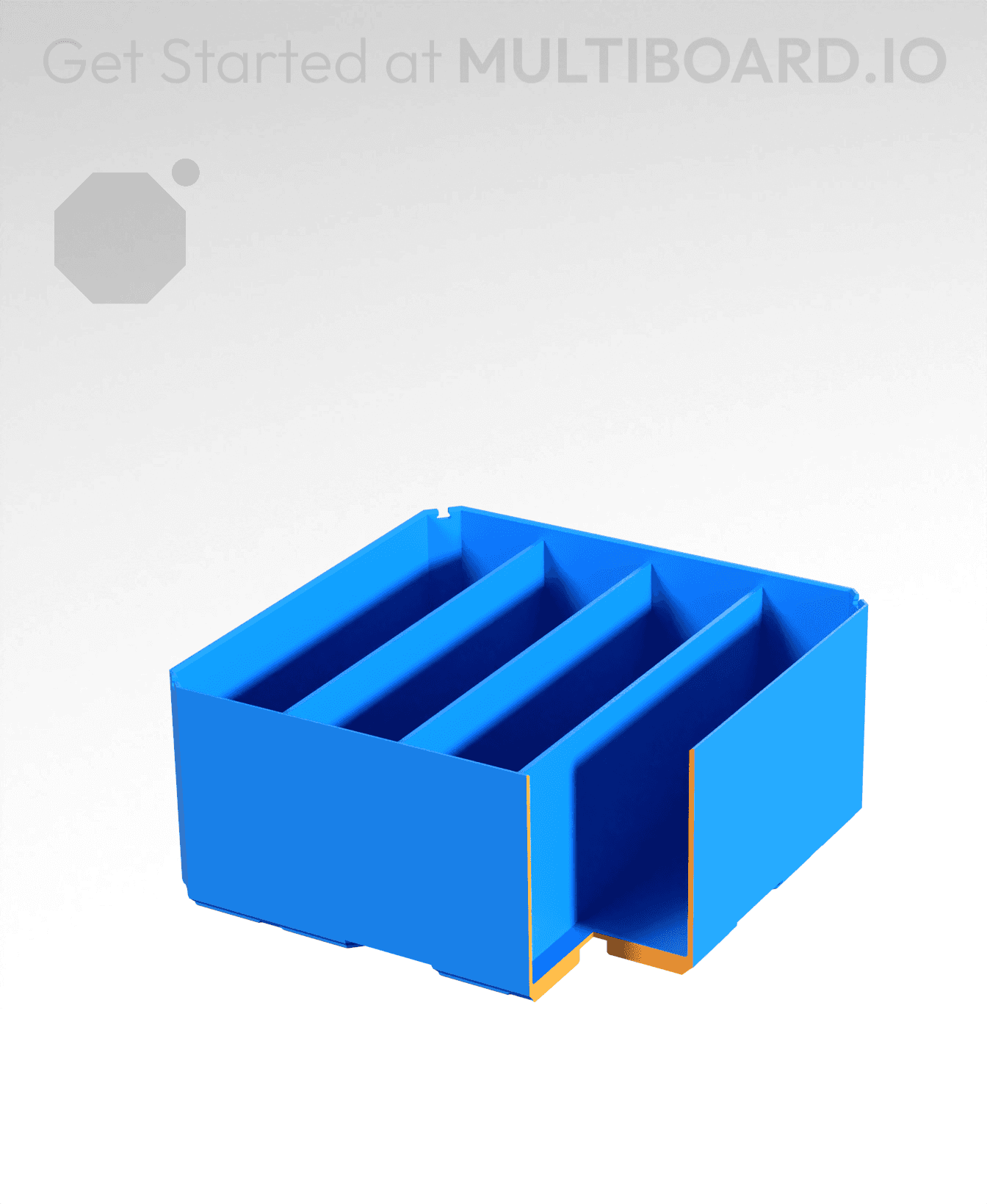 2x2x1 - Double Divided Bin - Multibin Insert 3d model