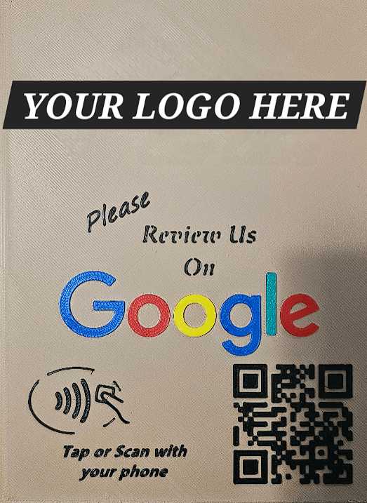 Customizable Google Review Sign.step 3d model