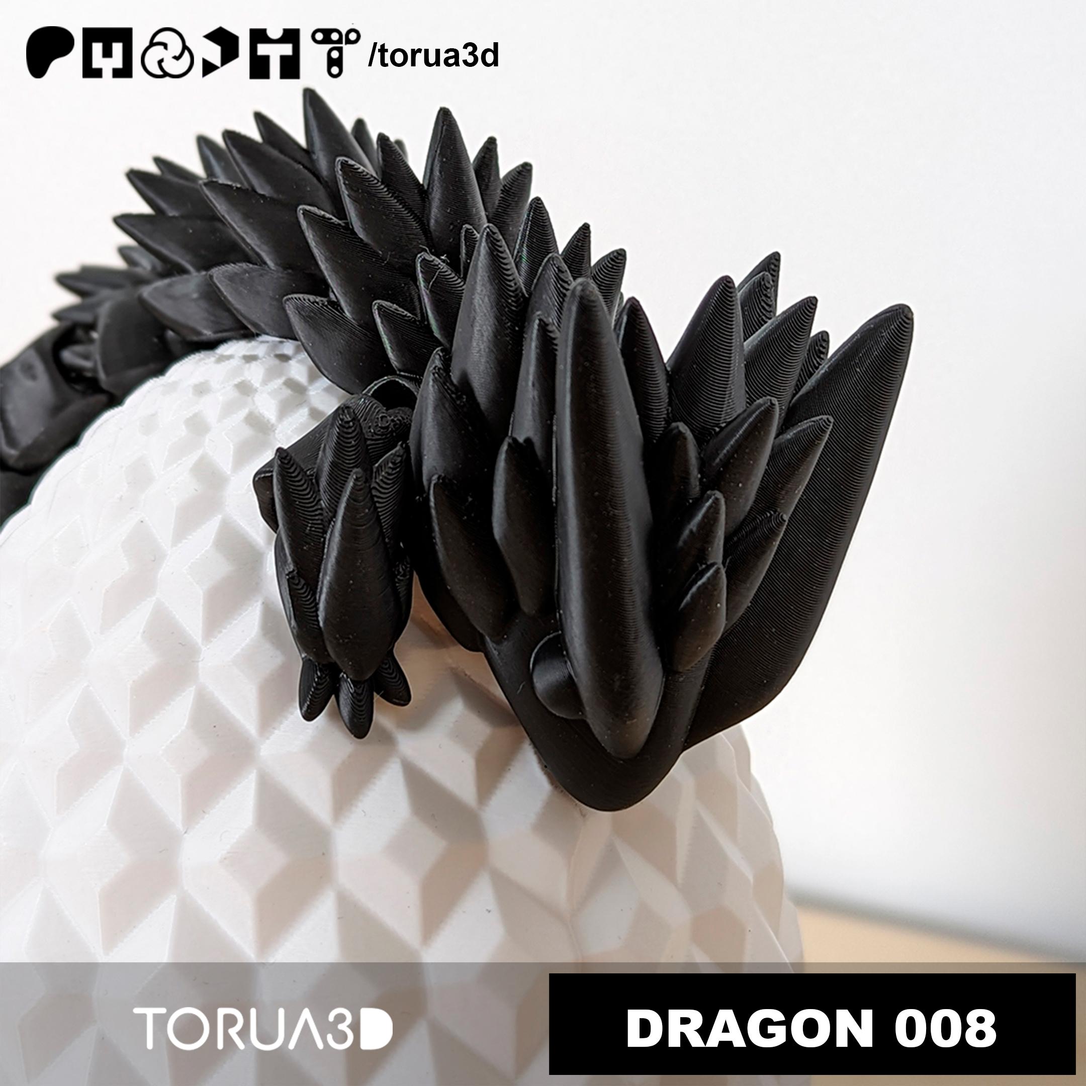 Articulated Dragon 008 And Dragon egg 009 - No supports - STL - Print in place 3d model
