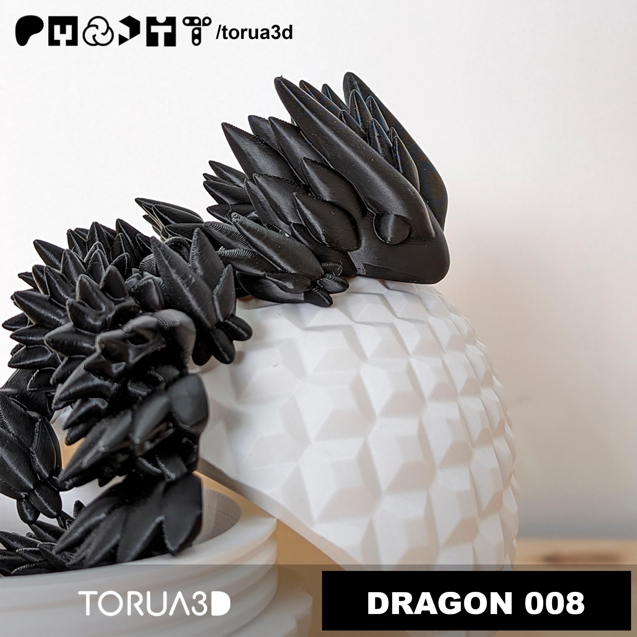 Articulated Dragon 008 And Dragon egg 009 - No supports - STL - Print in place 3d model