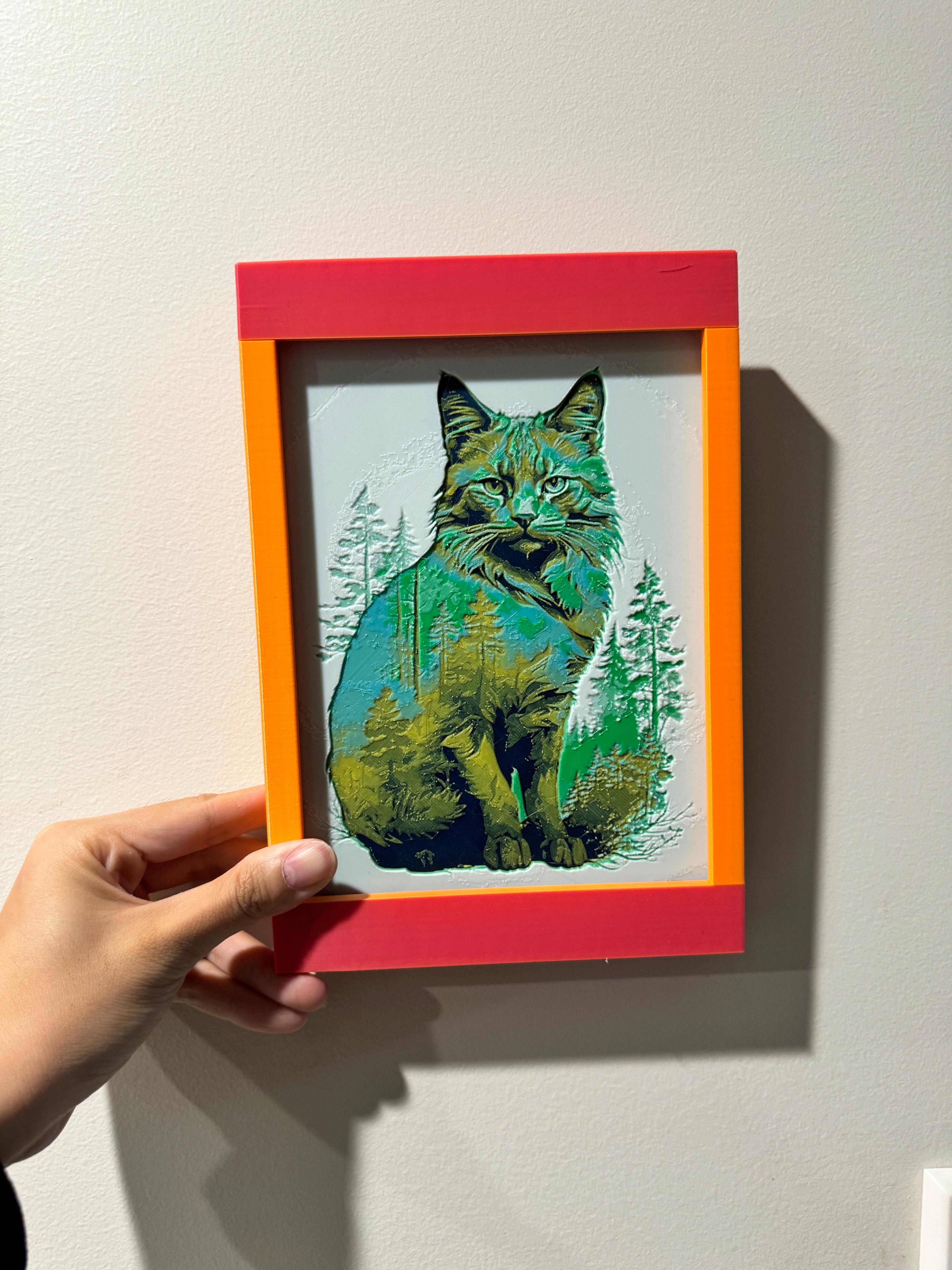 Forest in a Cat - HueForge Print 3d model