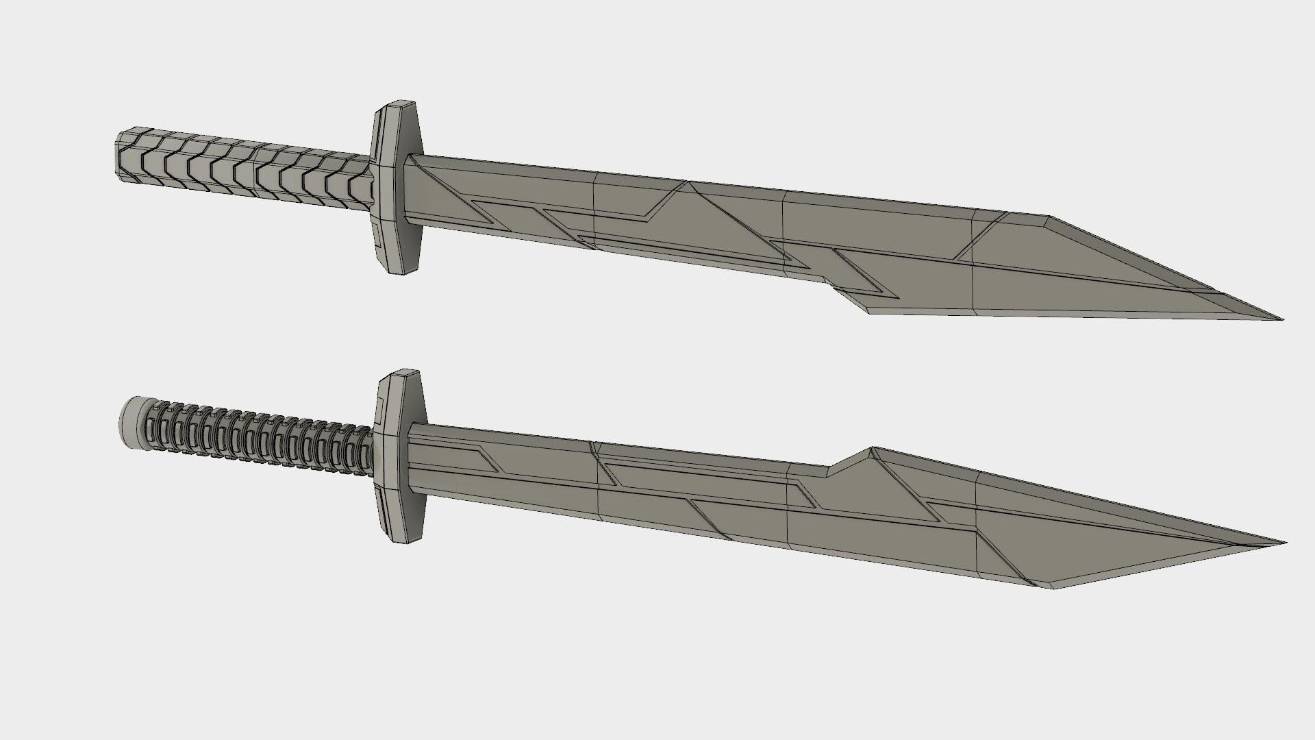 Thor Ragnarok Lightning Swords 3d model