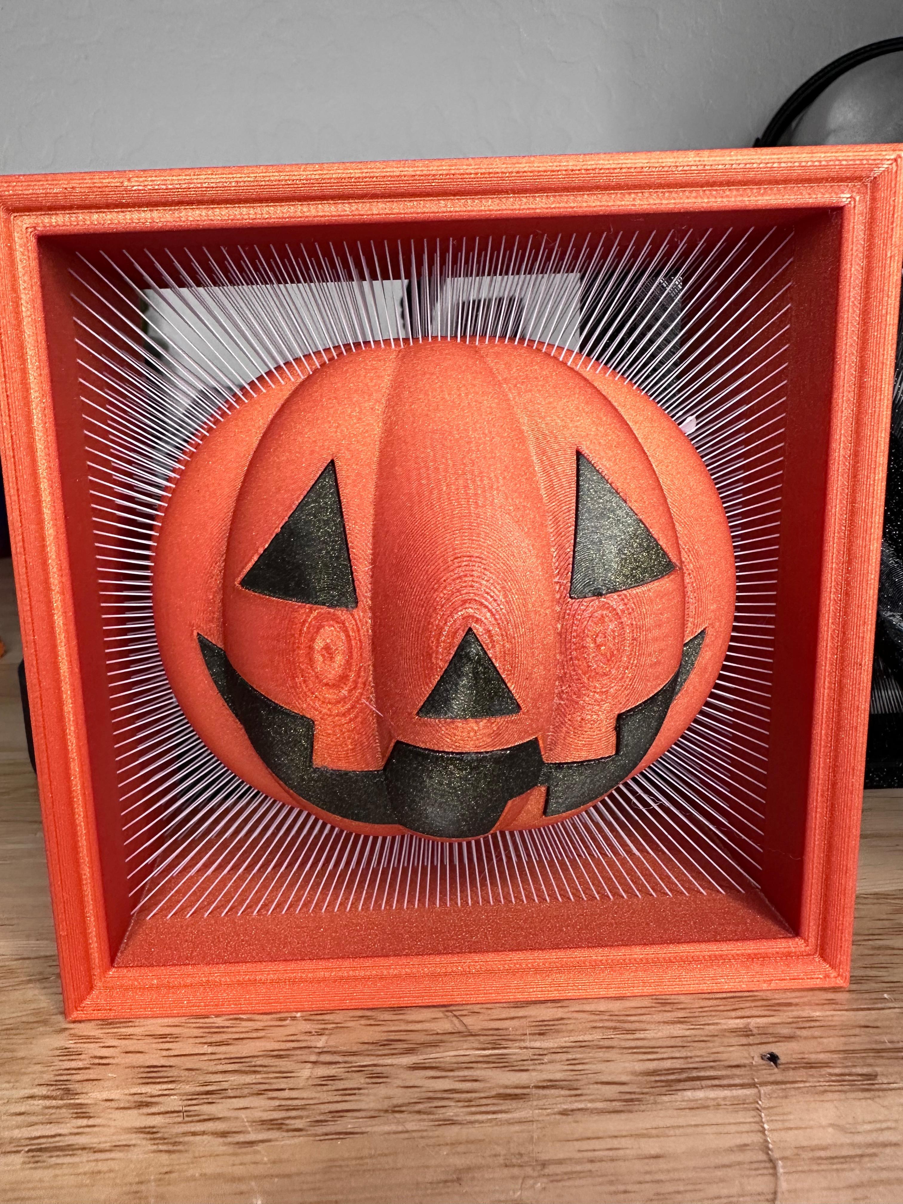 Pre Painted 3MF Spooky Jack O Lantern - tensegrity shadow boxes (String) 3d model