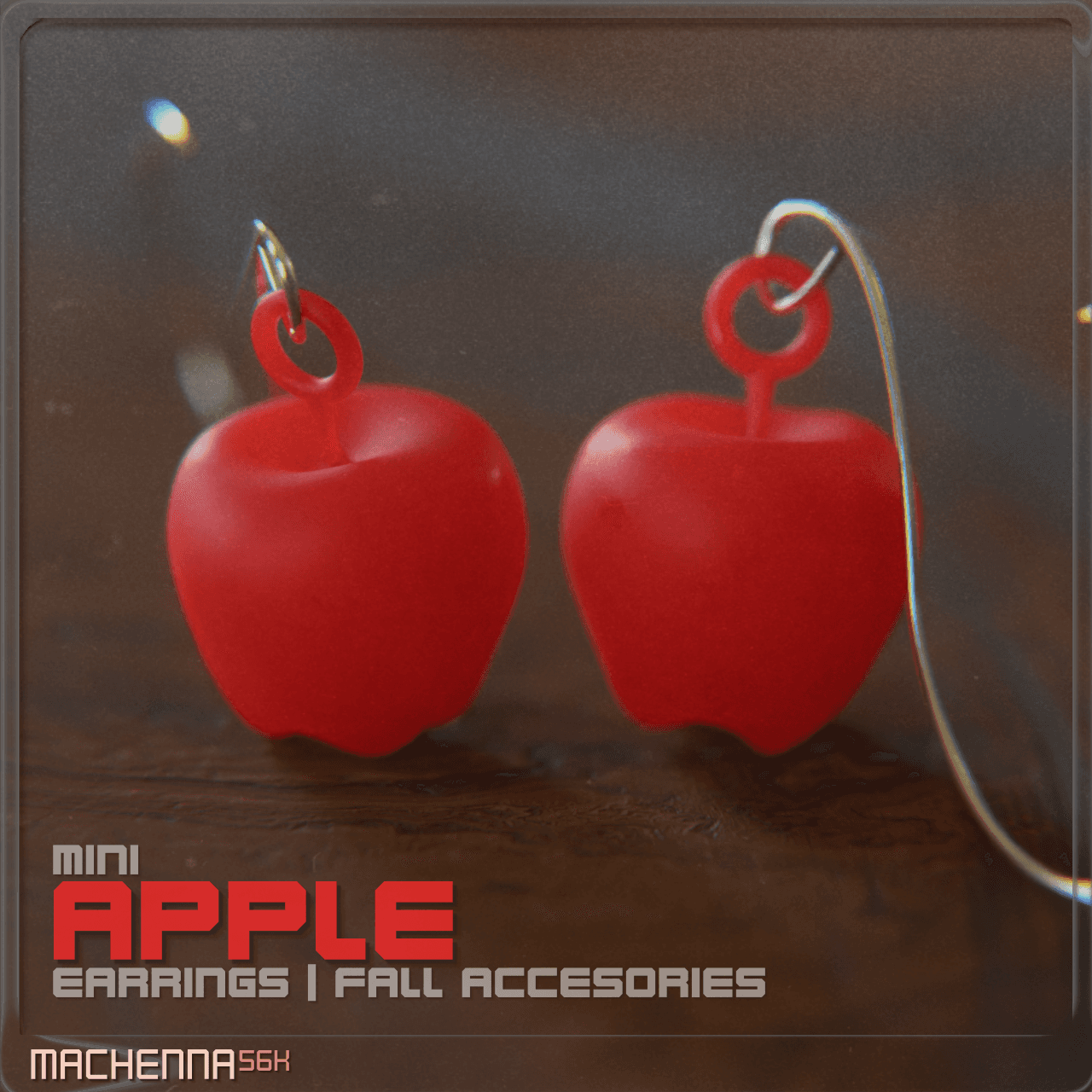 Mini Apple Earrings | Fall Accessories 3d model