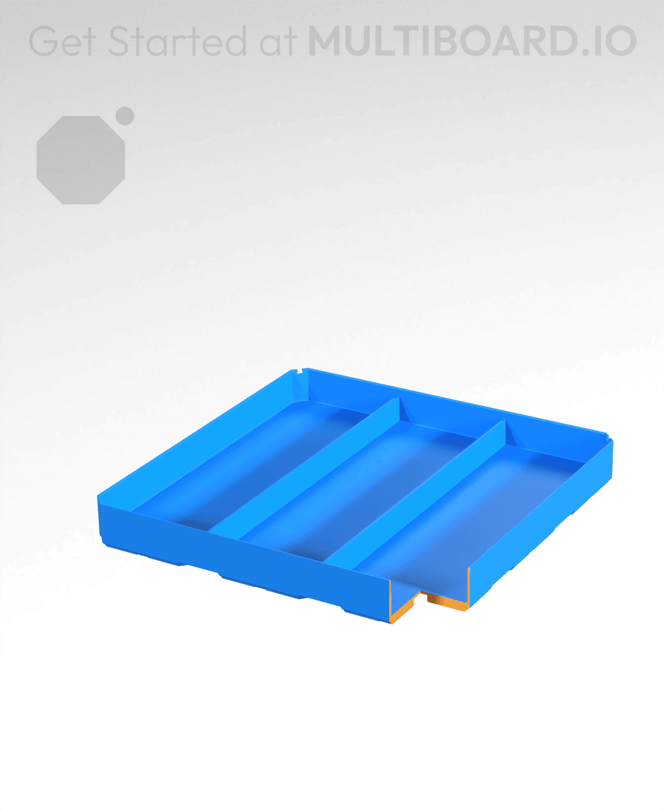 3x3x0.5 - Divided Bin - Multibin Insert 3d model