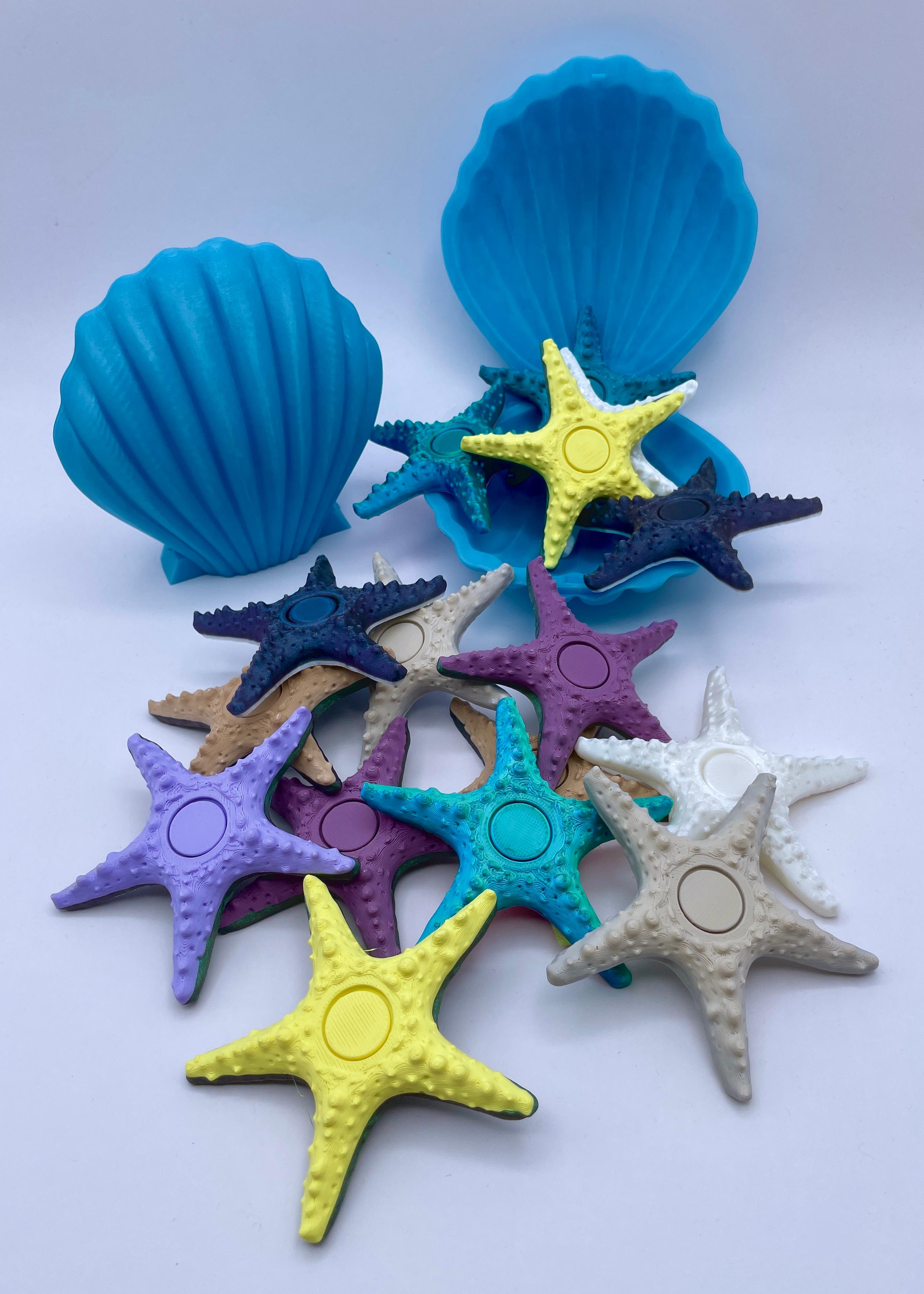 Seashell Shaped Box (Snap) - Polymaker Luminous Blue, various Matte, Silk and Starlight PLAs!  Lovely models!! - 3d model