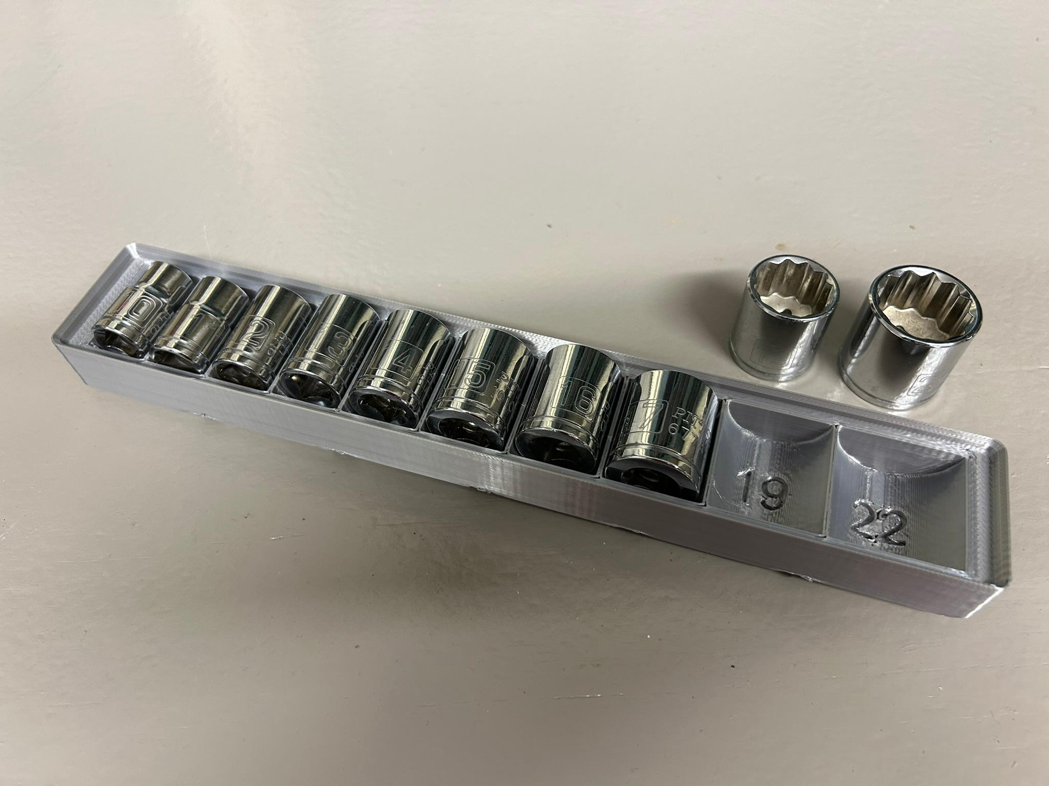 Gridfinity Metric Socket Set Holder 3d model