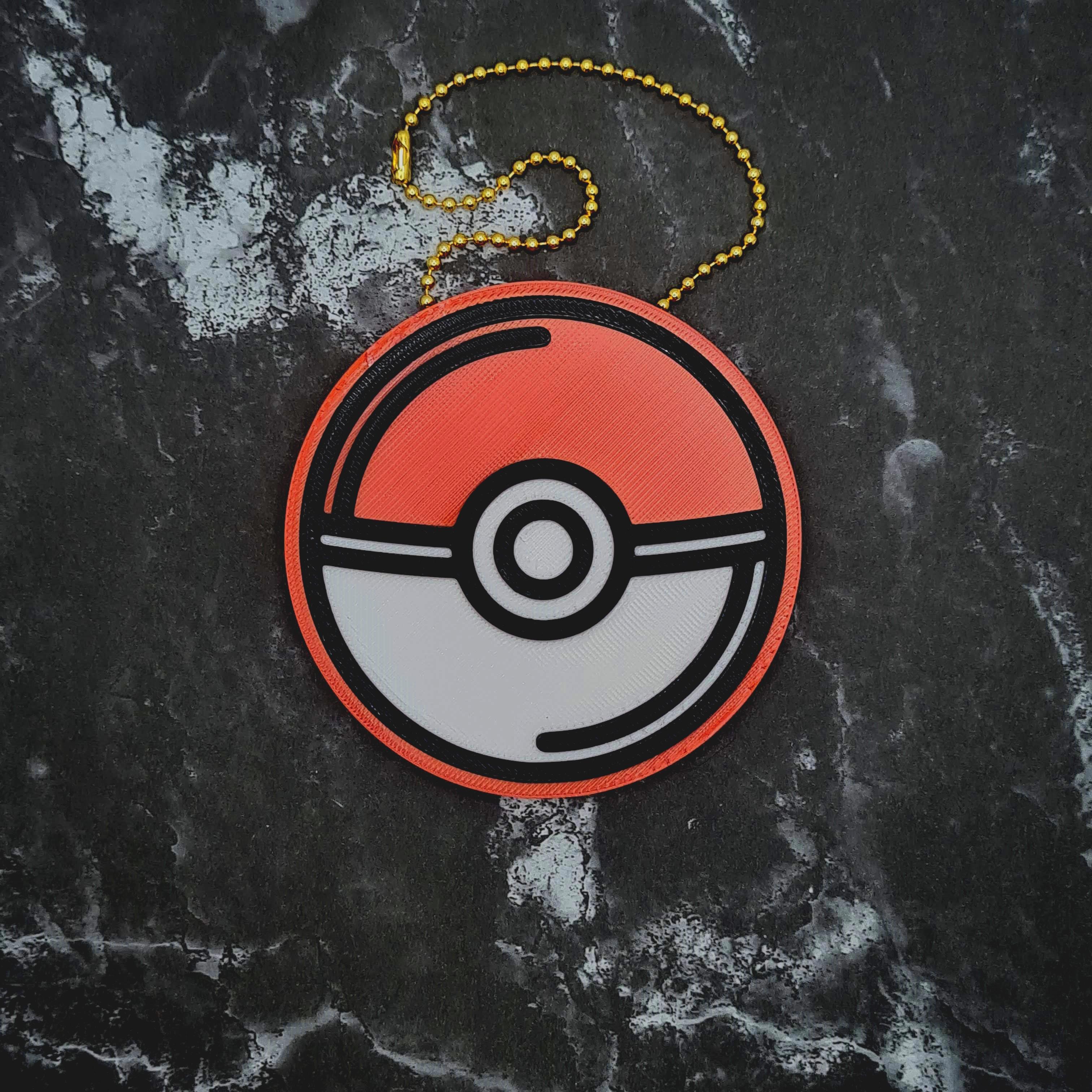 Pokeball Charm (with outline) 3d model
