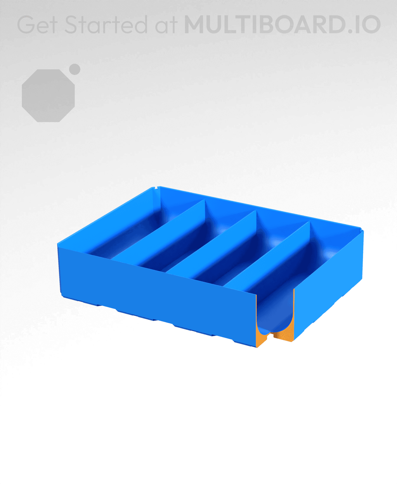 4x3x1 - Full Curved - Divided Bin - Multibin Insert 3d model